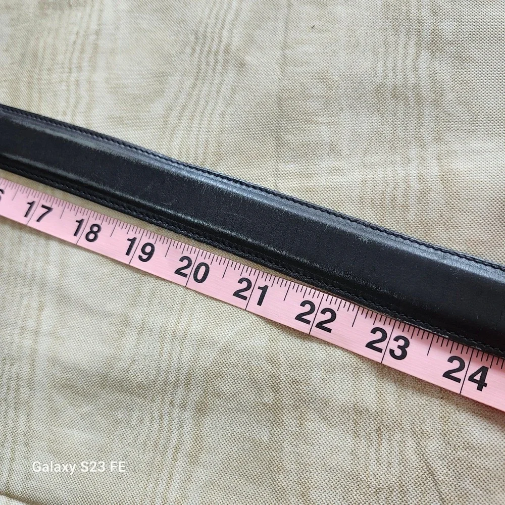 Cole Haan Leather Belt Mens 34 Black Brass Buckle Classic Dress Business Casual